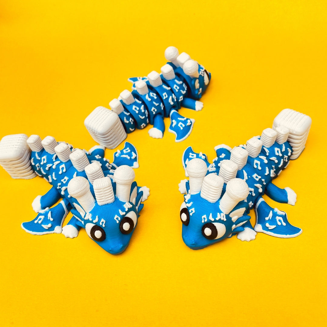 Articulated Music Dragon with Egg: 3D Printed Fantasy Figurine