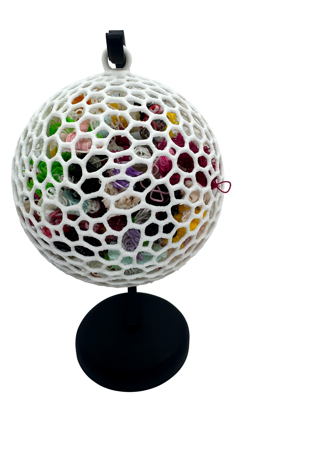 Modern Mesh Christmas Bauble Ornament – 3D Printed Holiday Tree Decoration