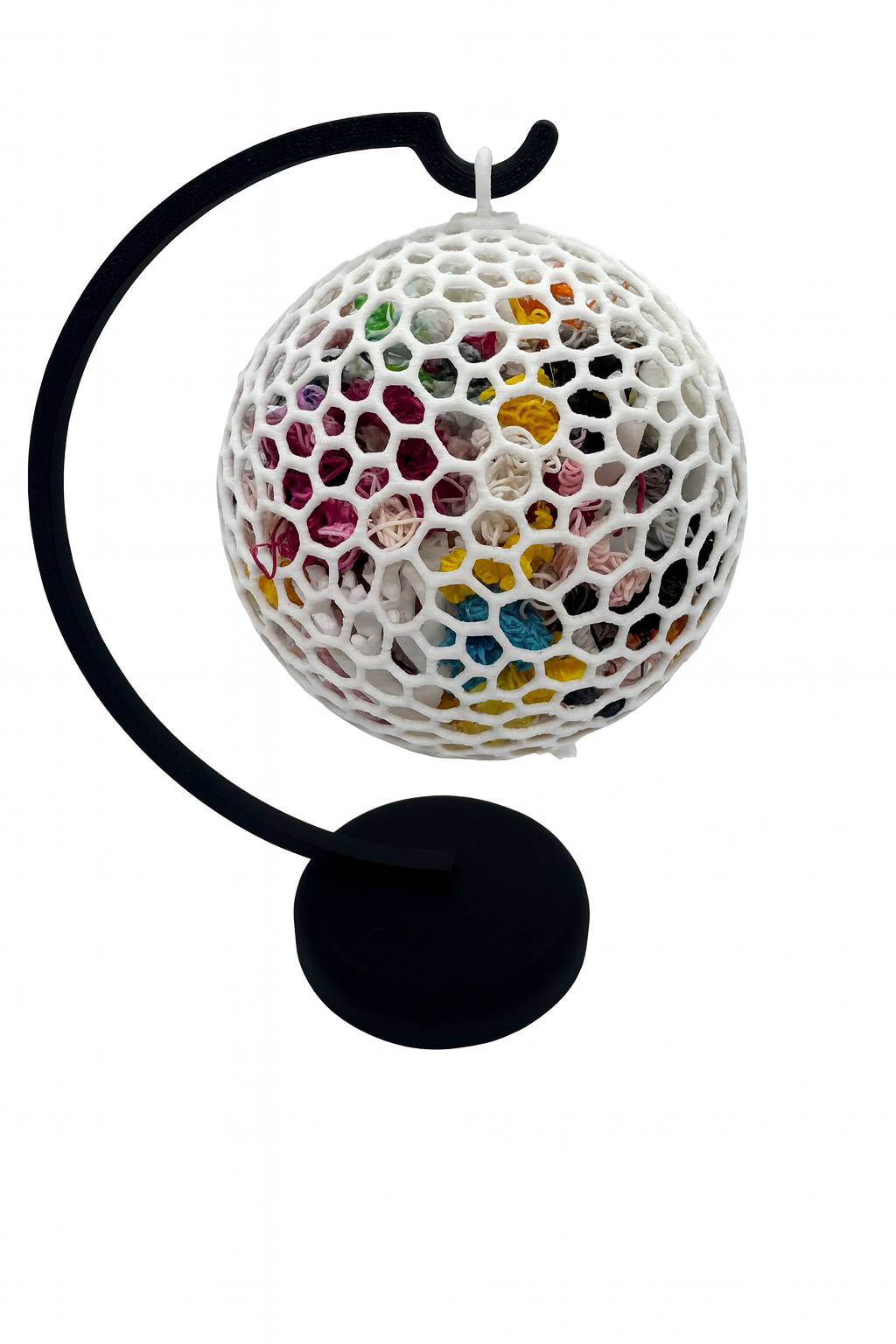 Modern Mesh Christmas Bauble Ornament – 3D Printed Holiday Tree Decoration