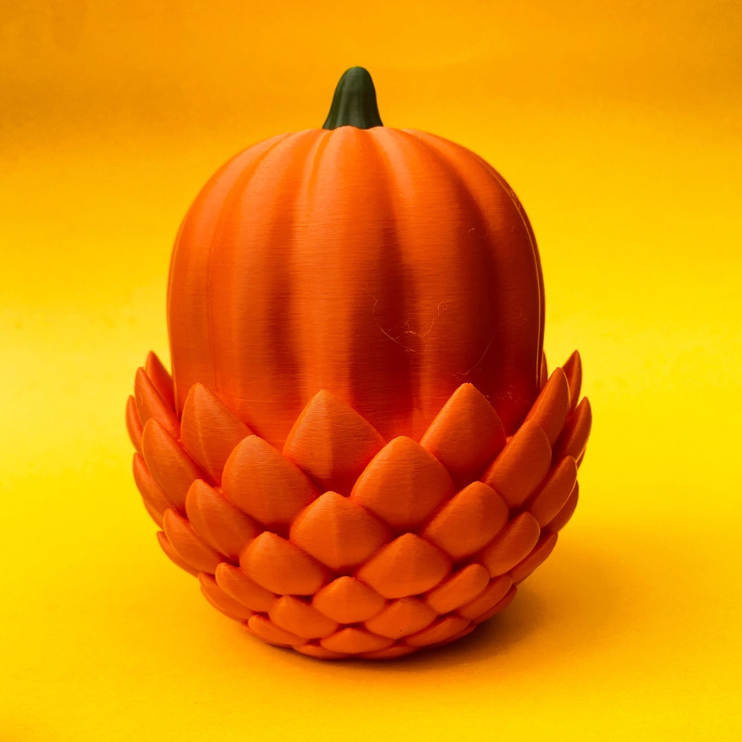 Pumpkin Dragon with Egg – Articulated Fantasy Figurine – Fall Collectible – Unique Dragon Lover Gift