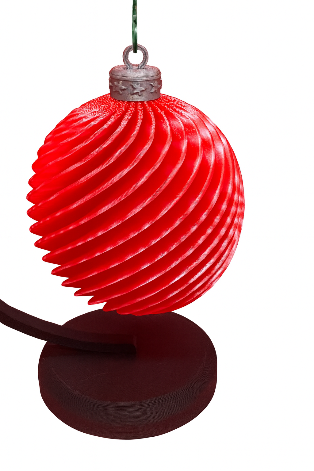 Elegant 3D Printed Spiral Christmas Ornament Ball – Modern Holiday Decoration, Lightweight Tree Ornament, Unique Gift Idea