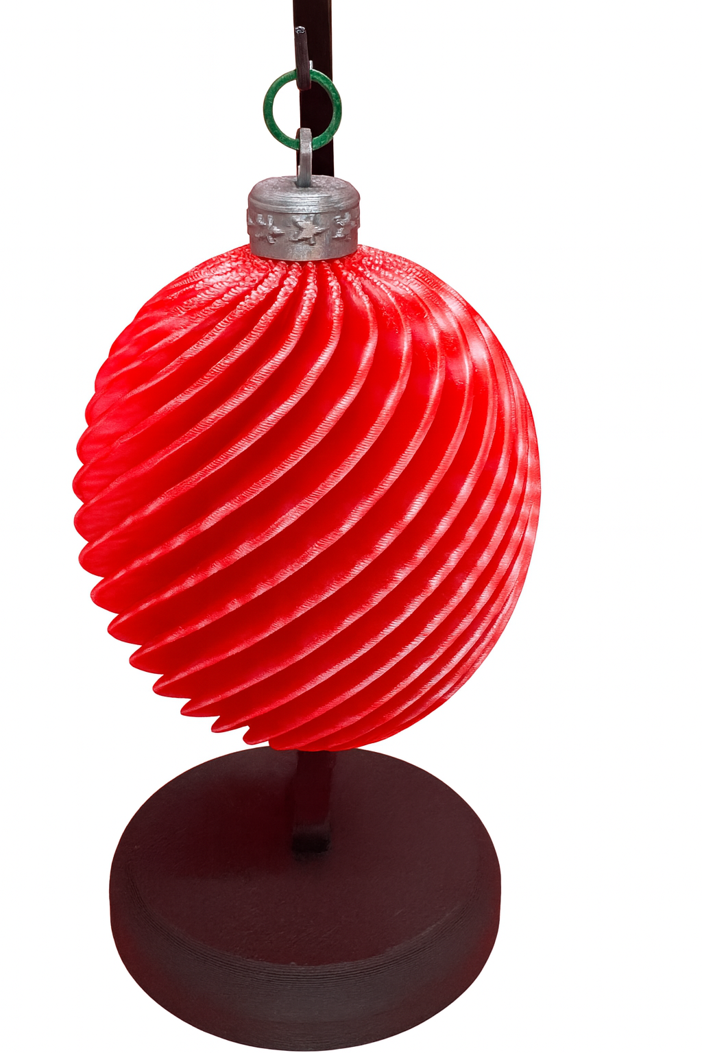 Elegant 3D Printed Spiral Christmas Ornament Ball – Modern Holiday Decoration, Lightweight Tree Ornament, Unique Gift Idea