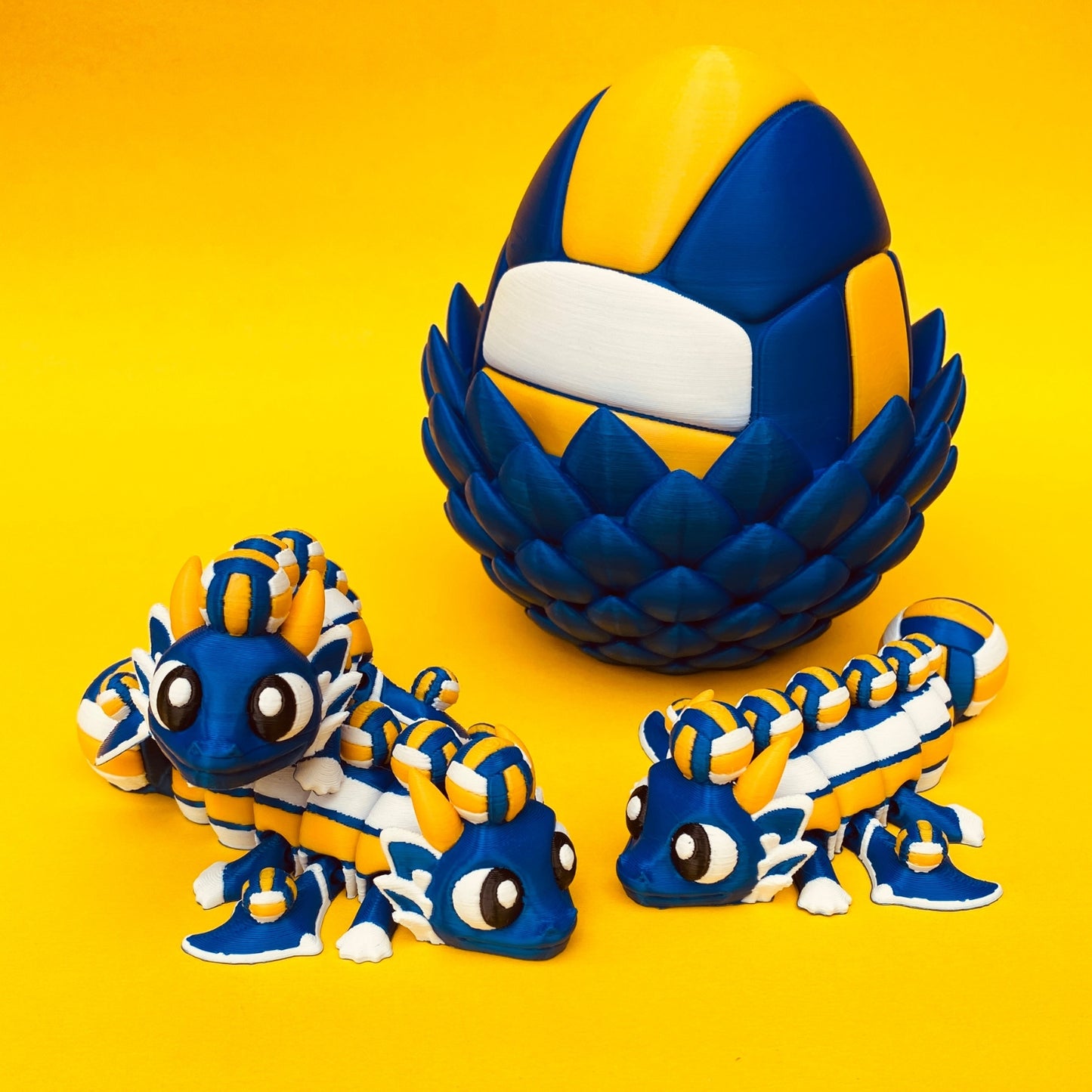 Volleyball Dragon with Egg – Articulated Fantasy Figurine – Sports Fan Collectible – Unique Dragon Lover Gift