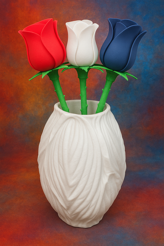 Patriotic Roses & Vase