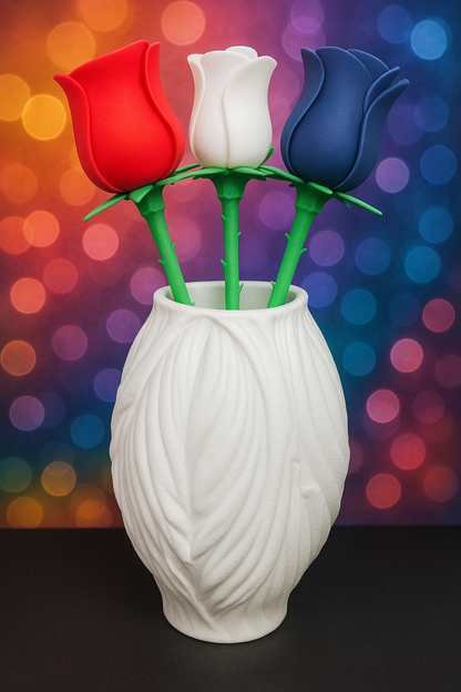 Patriotic Roses & Vase