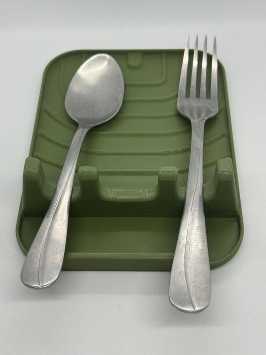 Utensil Rest with Drip Tray – Heat-Resistant Utensil Holder
