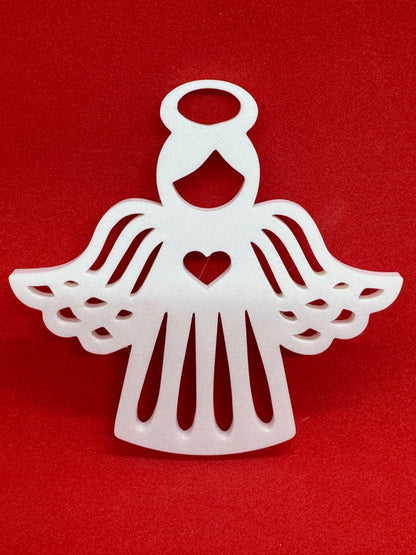 Elegant White Angel Ornaments – 3D Decorative Christmas Tree Set of Five