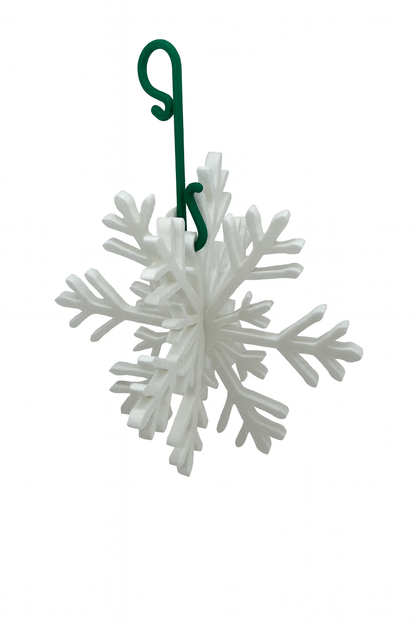 3D Snowflake Christmas Ornaments (Set of 4) – White Winter Holiday Tree Decorations