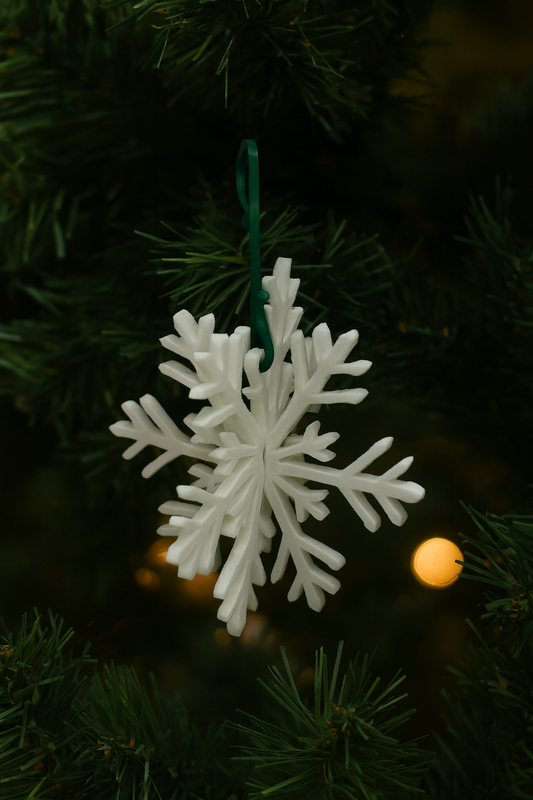 3D Snowflake Christmas Ornaments (Set of 4) – White Winter Holiday Tree Decorations