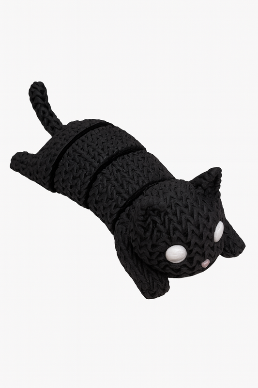 Articulating Knitted Cat Fidget Toy: Flexible 3D Printed Desk Decor