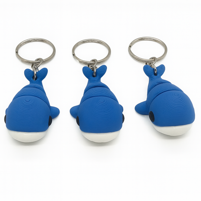 Articulated Baby Blue Whale Keychain: 3D Printed Fidget Toy