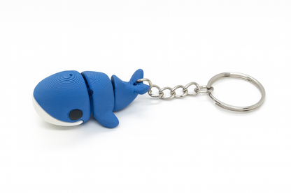 Articulated Baby Blue Whale Keychain: 3D Printed Fidget Toy
