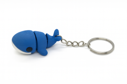Articulated Baby Blue Whale Keychain: 3D Printed Fidget Toy