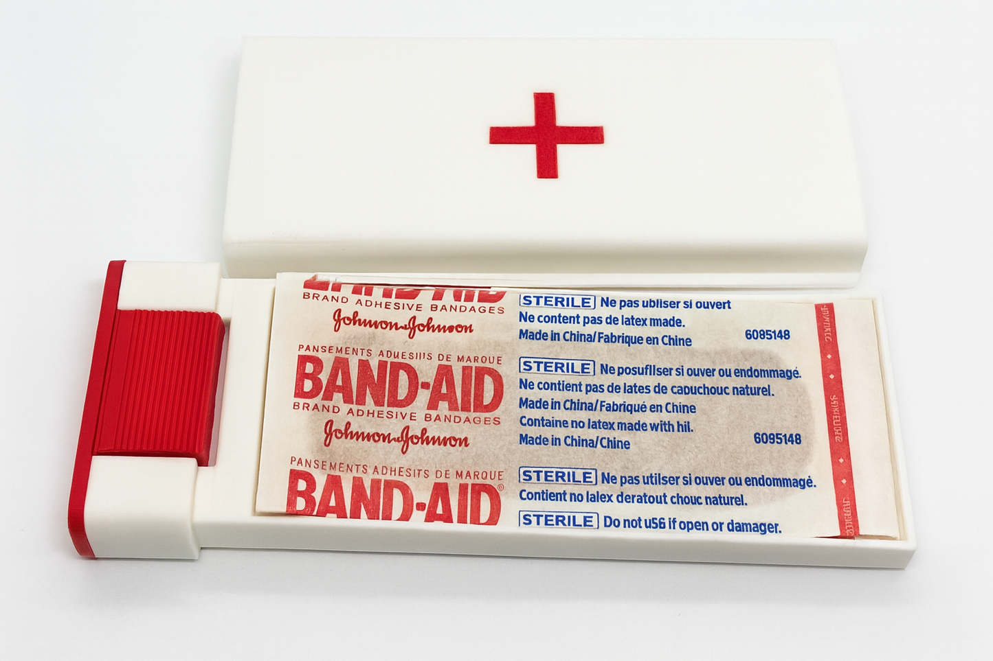 Compact Bandage Dispenser with Red Cross: Portable First Aid Holder