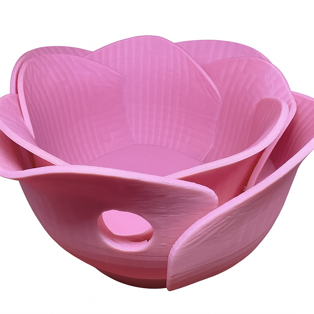 Blooming Rose Yarn Bowl – Decorative Knitting & Crochet Yarn Holder for Tangle-Free Crafting