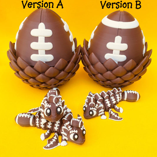 Football Dragon with Egg – Articulated Fantasy Figurine – Sports Fan Collectible – Unique Dragon Lover Gift