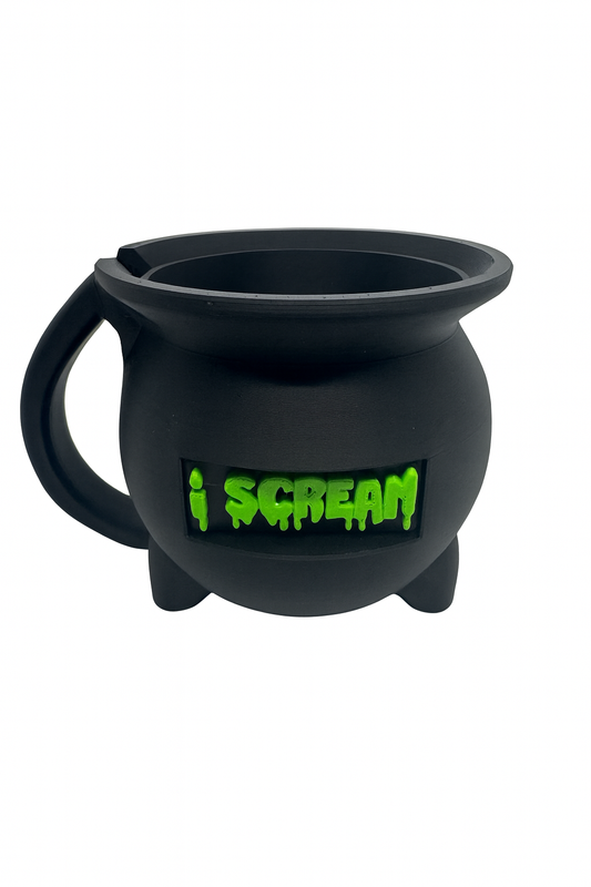 Cauldron Ice Cream Pint Holder – Halloween Cauldron Mug with Custom Text