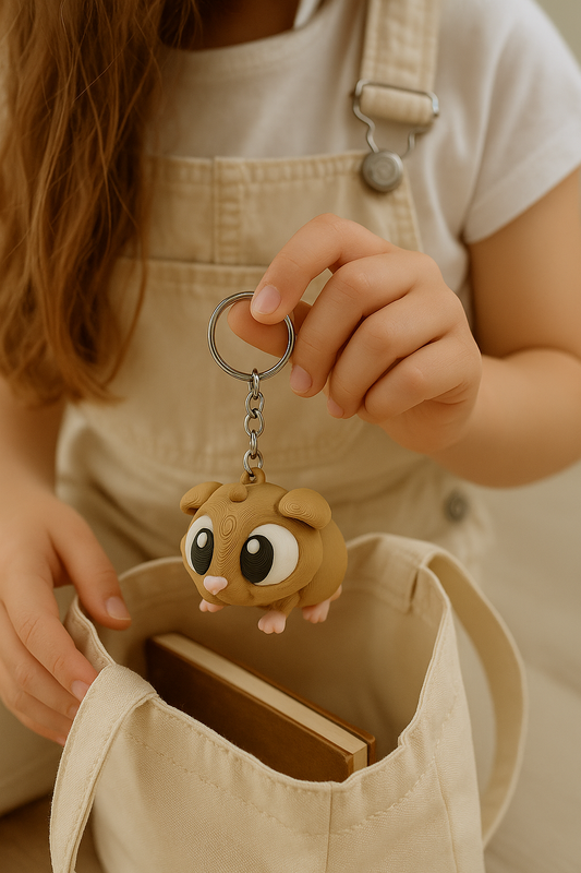 3D Printed Guinea Pig Keychain: Articulated Fidget Toy