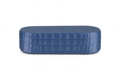 Exotic Croc Texture Desk Organizer Kit | Modern Luxury Oval Tray | Minimalist Office Decor | Stylish 3D Printed Storage Gift