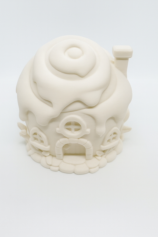 Paintable 3D Printed Cinnamon Bun House – DIY Fairy Tale Decor for Kids & Adults