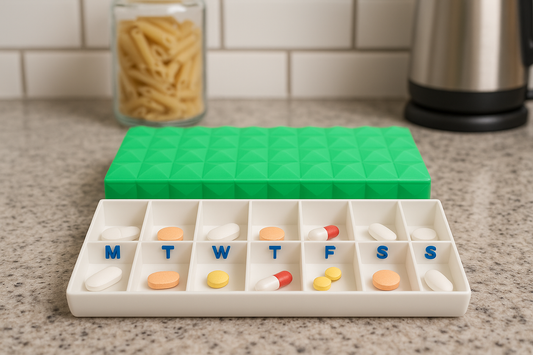 Diamond Texture Duo 3D Printed Pill Case