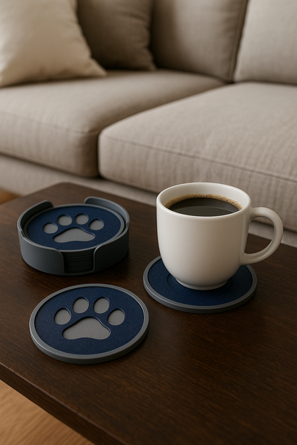 Pawfect Coasters – Bold Paw Print Drink Coaster Set for Pet Lovers