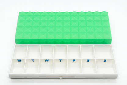 Diamond Texture Duo 3D Printed Pill Case