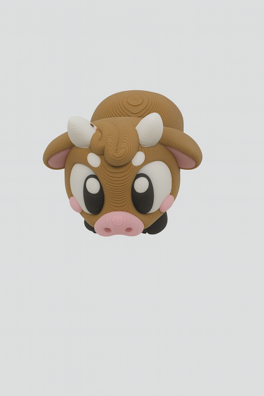 Articulated Brown Cow Fidget Toy: 3D Printed Desk Decor