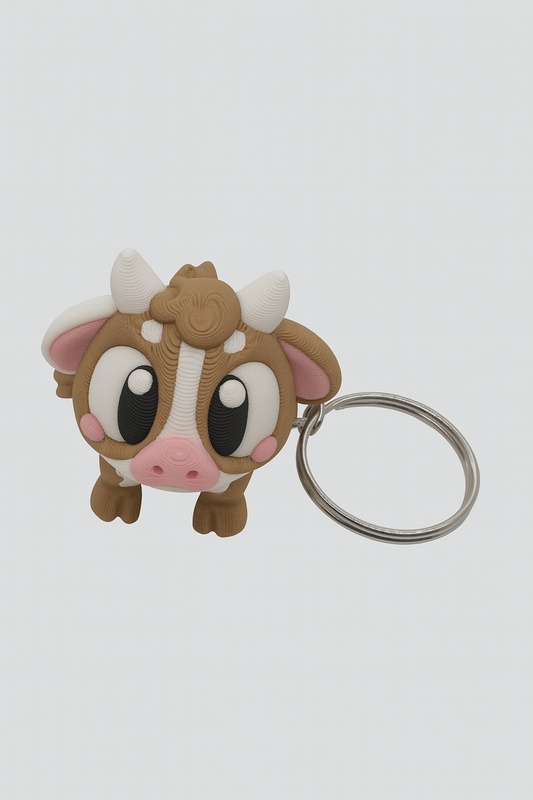 Articulated Multicolor Cow Keychain: 3D Printed Fidget Toy