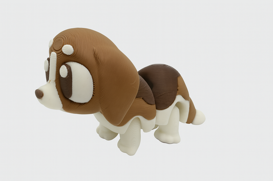 3D Printed Articulated Beagle Puppy Fidget Toy: Desk Decor for Dog Lovers