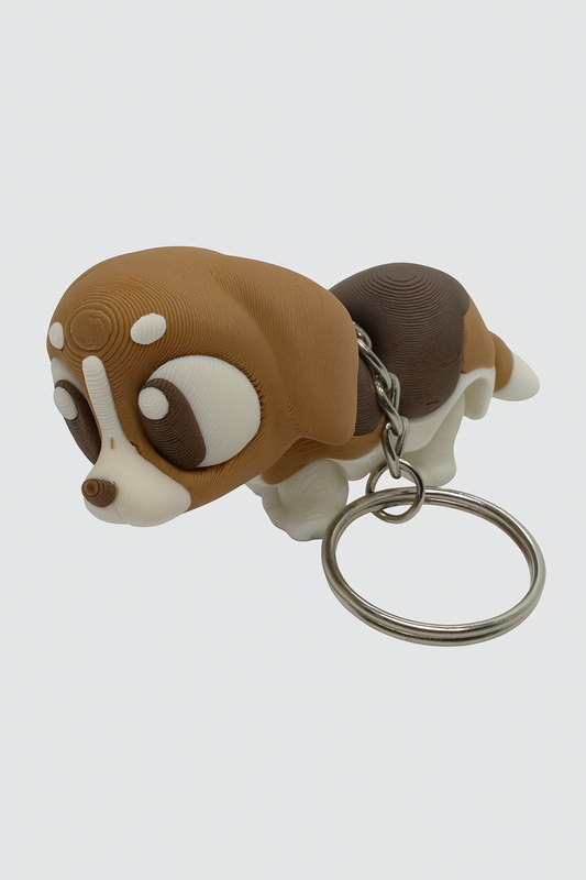 3D Printed Articulated Beagle Puppy Keychain: Dog Lover Fidget Toy
