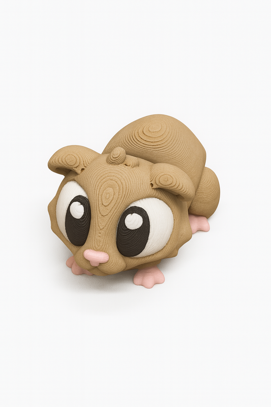 Flexible Guinea Pig Fidget Toy - Articulated 3D Printed Animal Desk Companion for Kids & Collectors