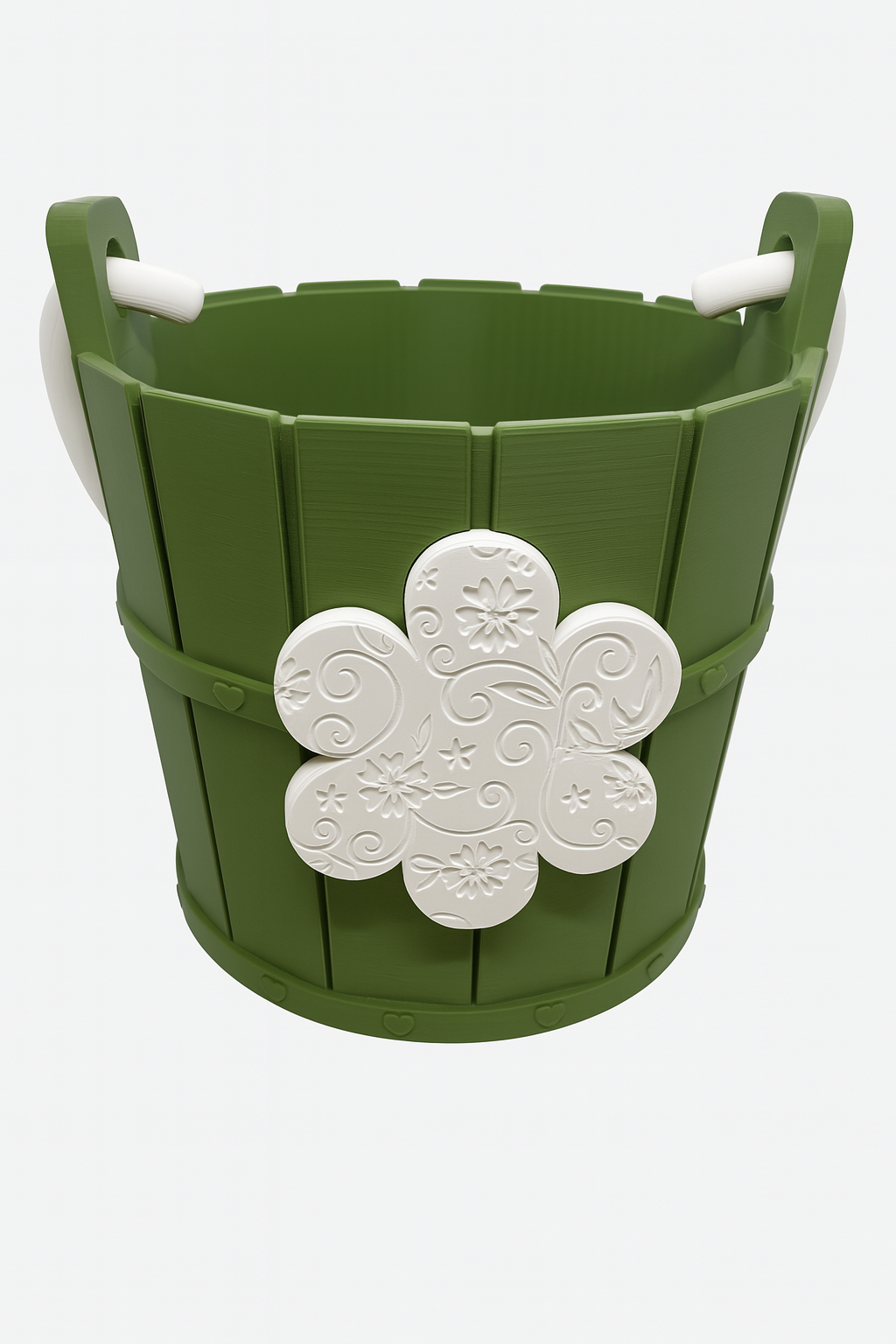 Embossed Floral Party Favor Bucket: Reusable Treat Pail, Decorative Flower Organizer