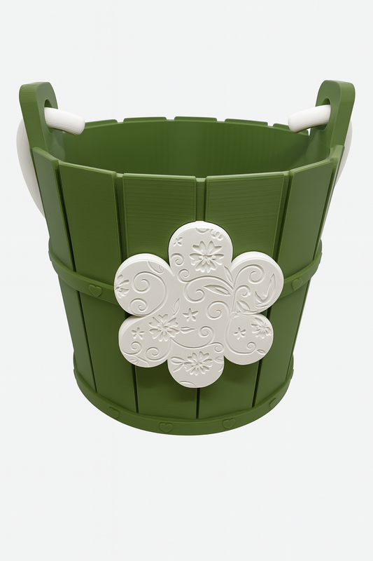 Embossed Floral Party Favor Bucket: Reusable Treat Pail, Decorative Flower Organizer