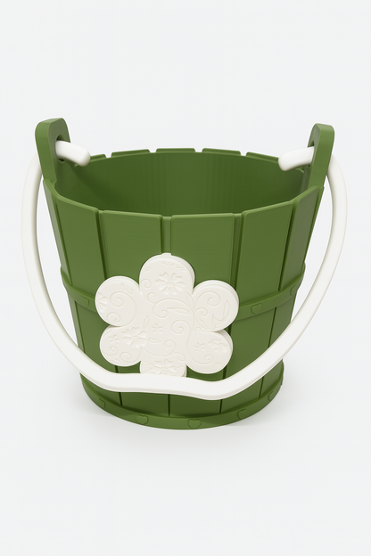 Embossed Floral Party Favor Bucket: Reusable Treat Pail, Decorative Flower Organizer