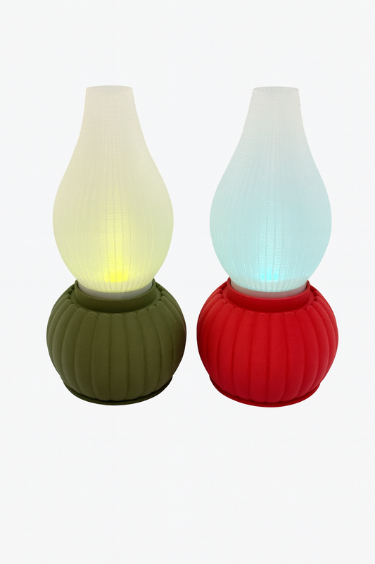Holiday Glow Lamp – Rustic Christmas Table Light | Cozy Winter Farmhouse Decor | Festive Cottagecore Centerpiece