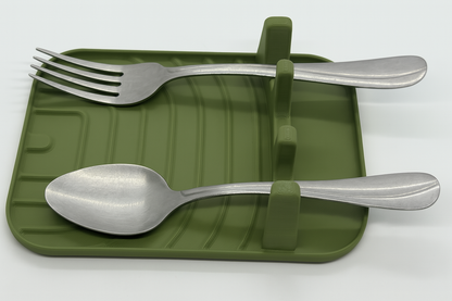 Utensil Rest with Drip Tray – Heat-Resistant Utensil Holder
