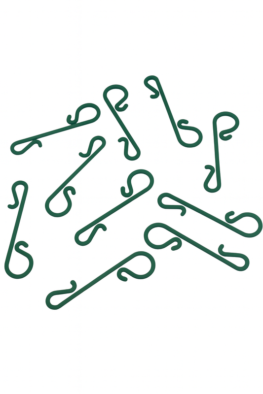 Durable Christmas Ornament Hooks – Green Hanging Clips for Holiday Tree Decorations (Set of 50)