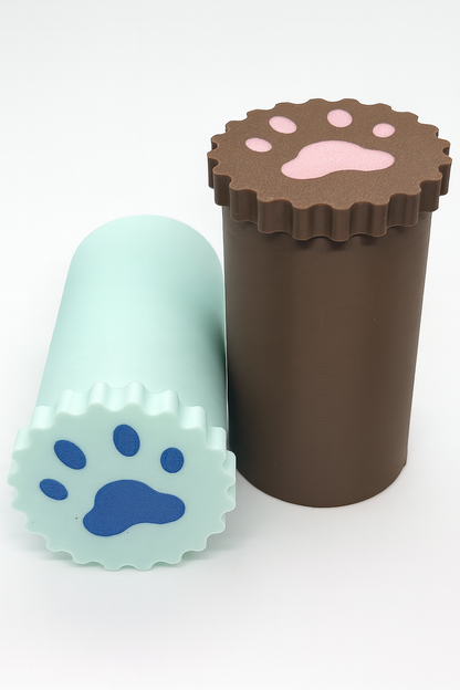 Travel Pet Snack Container with Paw Print Lid – Portable Dog & Cat Treat Holder
