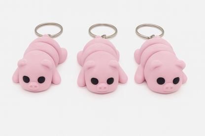 Flexible Pig Keychain: Adorable Articulated Animal Fidget Toy for Bag Charm & Novelty Gift