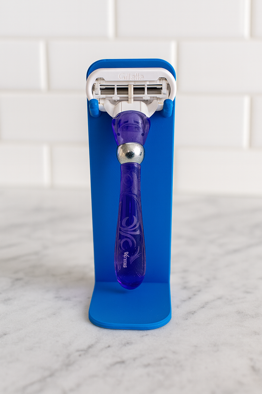 Sleek Single Razor Holder Stand – 3D Printed Bathroom Organizer