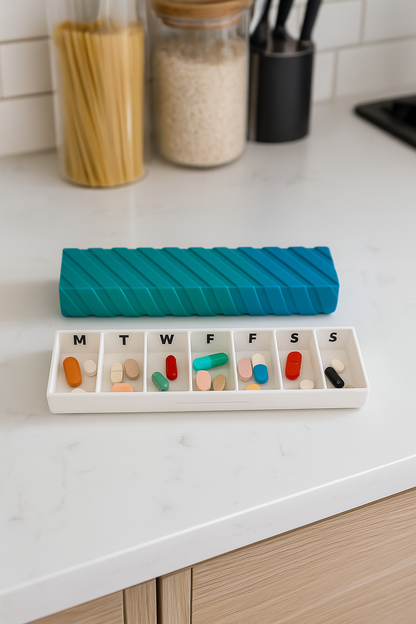 Ridge Texture Slim 3D Printed Pill Case