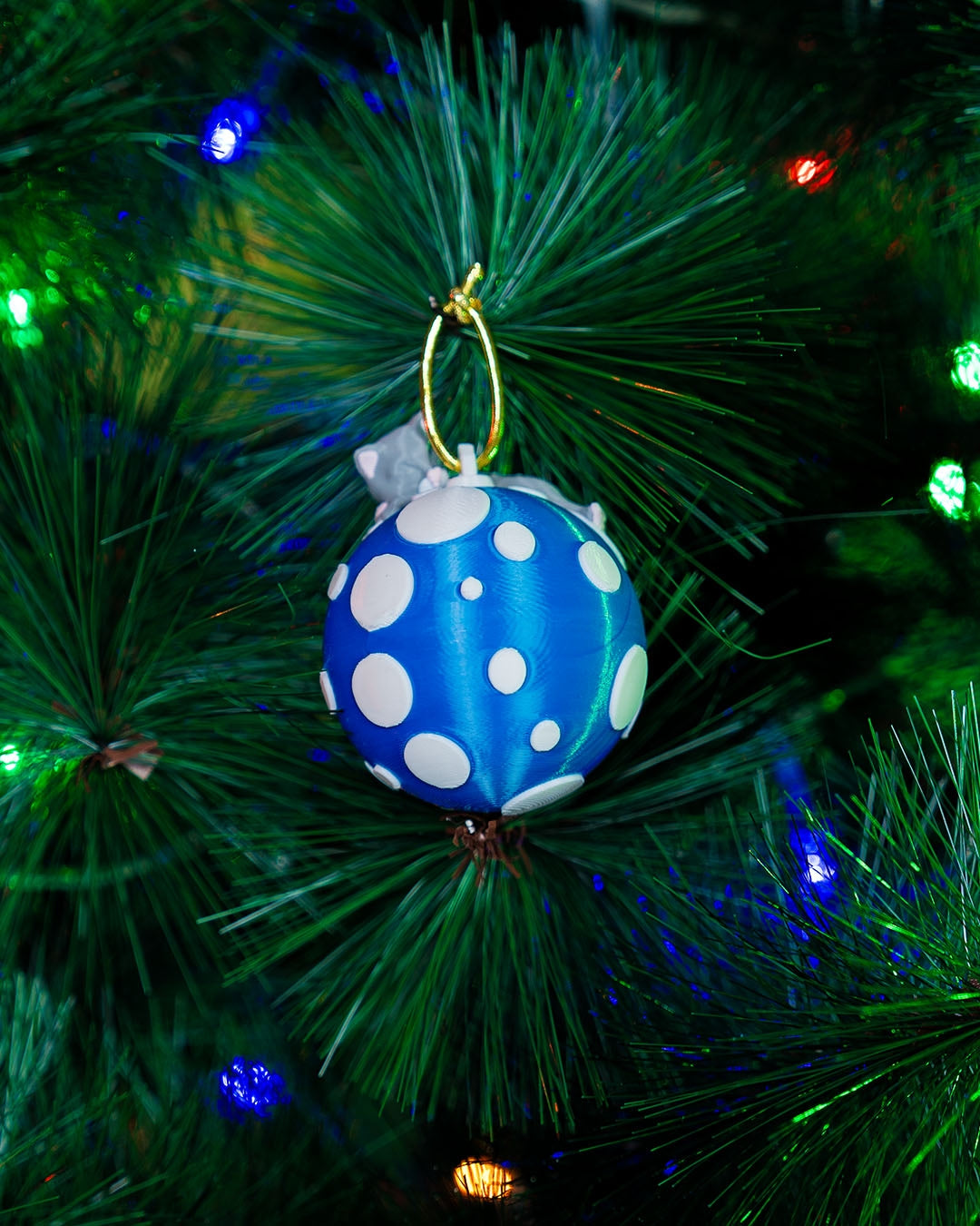 Sleeping Cat Christmas Ornament – Cute 3D Printed Kitty Holiday Tree Decoration – Perfect Gift for Cat Lovers & Pet Parents