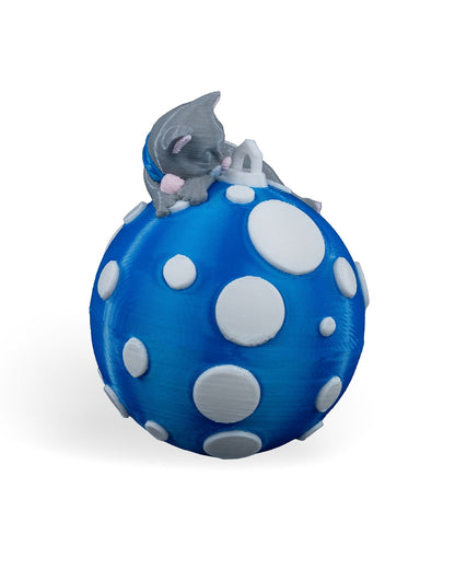 Sleeping Cat Christmas Ornament – Cute 3D Printed Kitty Holiday Tree Decoration – Perfect Gift for Cat Lovers & Pet Parents