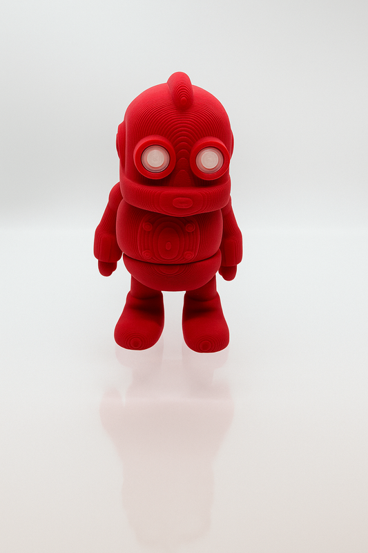 Articulated Steampunk Robot Figure: 3D Printed Red Collectible Toy