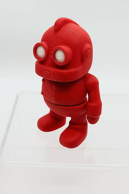 Articulated Steampunk Robot Figure: 3D Printed Red Collectible Toy