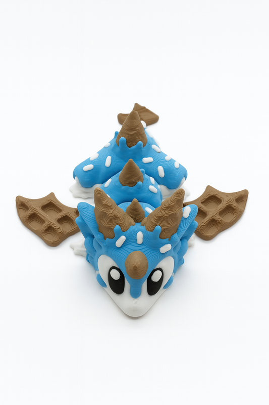 Articulated Sugar Rush Mini Dragon: Dessert-Themed 3D Printed Toy Figurine for Collectors & Fidgeters