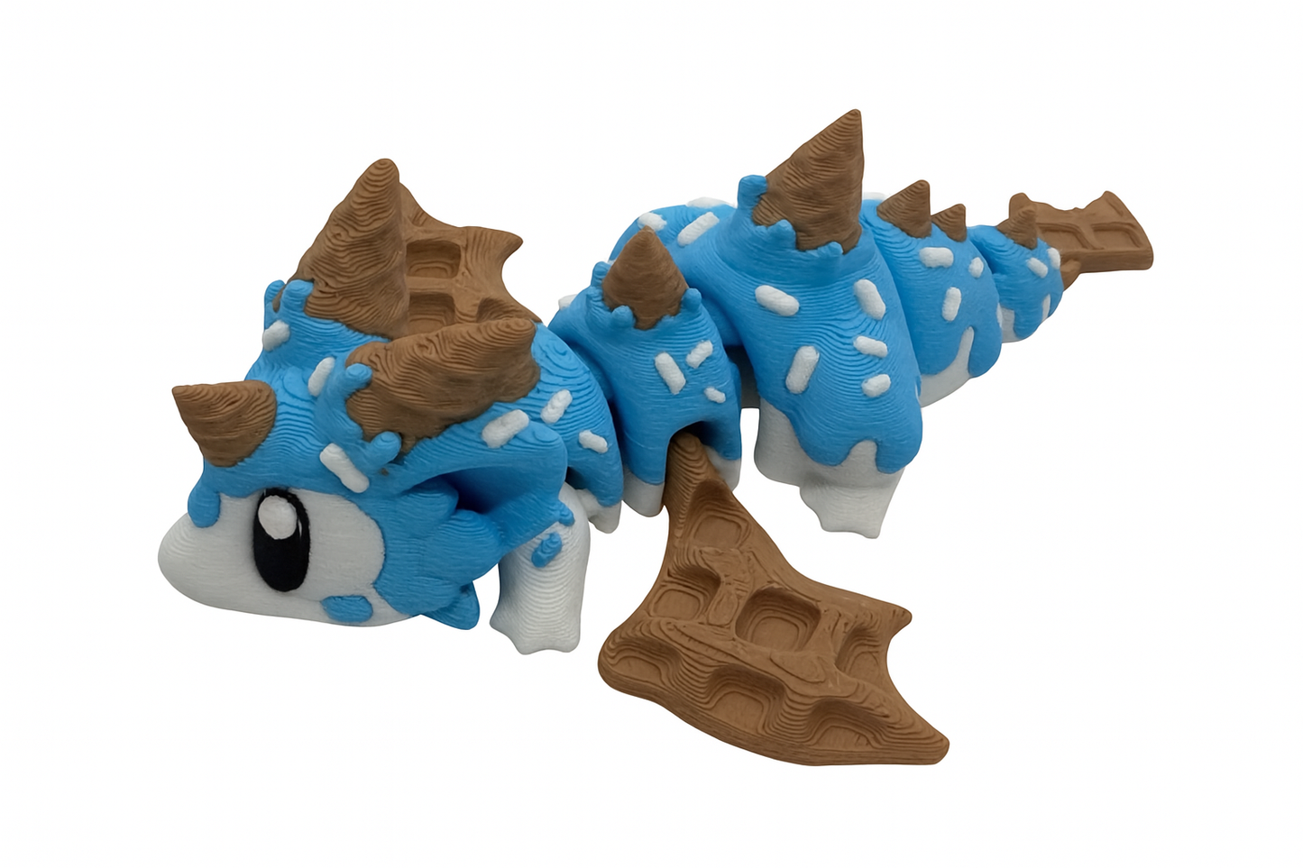 Articulated Sugar Rush Mini Dragon: Dessert-Themed 3D Printed Toy Figurine for Collectors & Fidgeters
