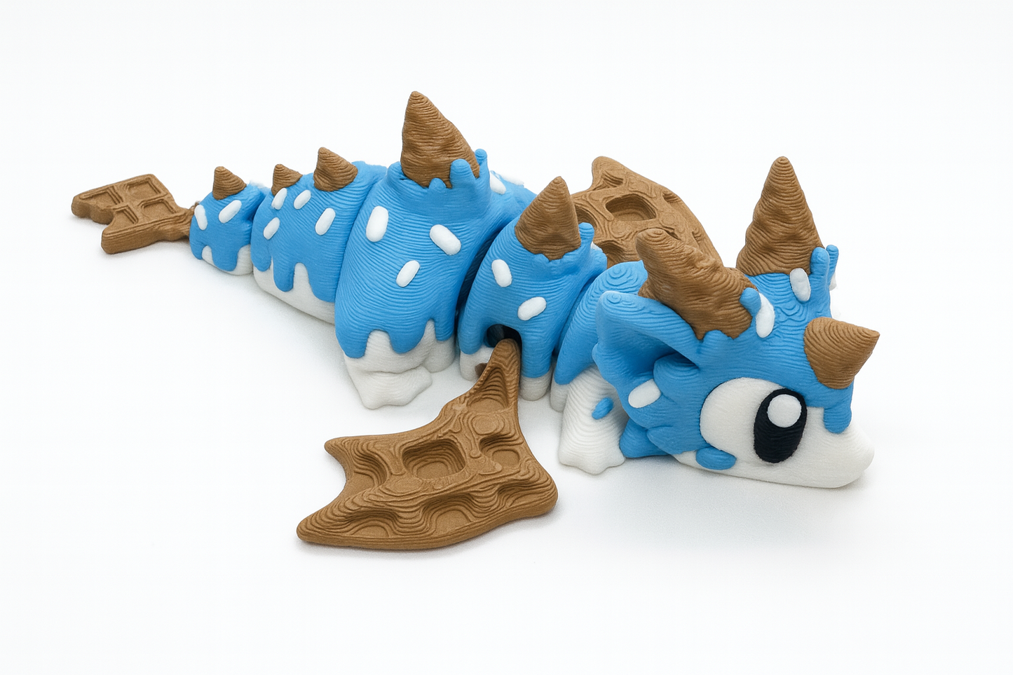 Articulated Sugar Rush Mini Dragon: Dessert-Themed 3D Printed Toy Figurine for Collectors & Fidgeters