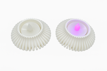 Ripple Gradient Tealight LED Candle Holders - Set of 2 - Flickering Flame Nightlights